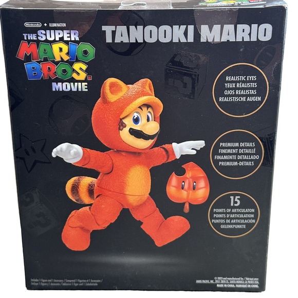 The Super Mario Bros. Movie Tanooki Fox Jakks Action Figure Kids Toy 2023 NEW 5” - Picture 3 of 6
